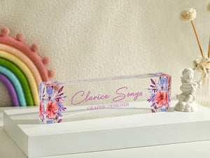 Custom Desk Name Plate, Acrylic Name Plate, Office Name Plate, Coworker Gift, Teacher Gift, Desk Accessories