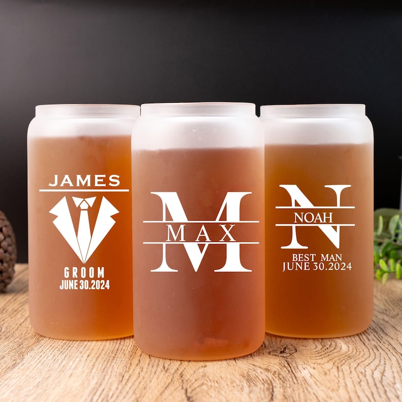 Personalized Groomsmen Gifts, Beer Glass Cup, Best Man Gift, Dad Gifts, Boyfriend Gift, Wedding Gift for Groomsman, Bachelor Party Gifts