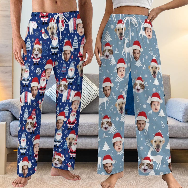 Christmas Pajama Pants with Faces, Faces on Pajamas, Face Pajama Pants, Personalized Pajamas with Face, Custom Face Pajamas, Gift for Family il_794xN.6287630902_roil.jpg