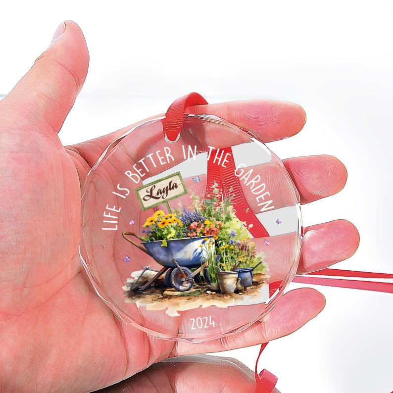 Custom Gardening Ornament, Personalized Gardening Gift, Gardening Gifts for Women, Gift For Gardener, Horticulture Christmas Ornament