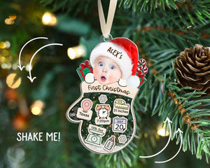 Baby First Christmas Ornament, Personalized Baby Photo Ornament, Baby's 1st Christmas Ornaments 2024, 4d Shake Baby Ornament, New Baby Gift