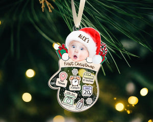 Baby First Christmas Ornament, Personalized Baby Photo Ornament, Baby's 1st Christmas Ornaments 2024, 4d Shake Baby Ornament, New Baby Gift