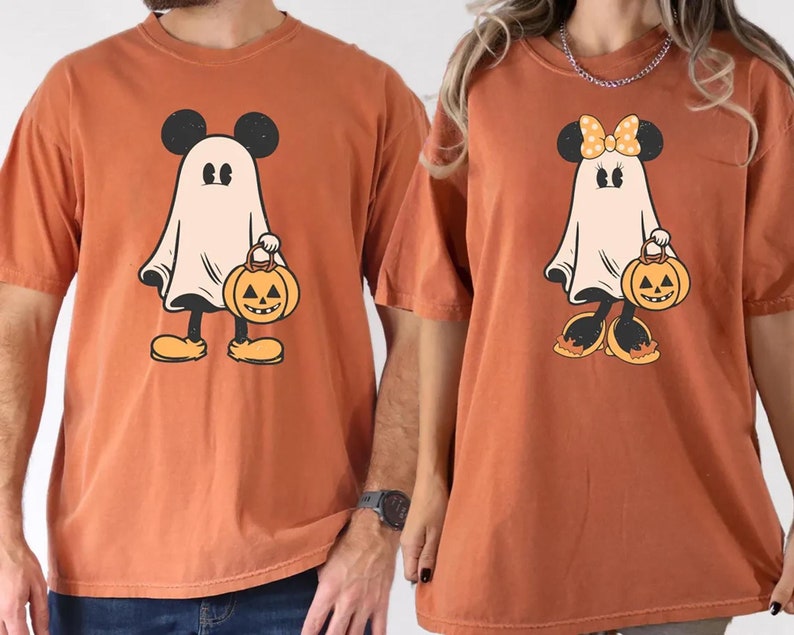 Retro Mickey Minnie Halloween Couple Shirts, Mickey Ghost Shirt, Minnie Ghost Shirt, Spooky Season Shirt, Disney Halloween il_794xN.6289658044_ts0x.jpg