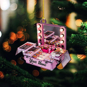 Personalized Set Makeup Ornament, Makeup Artist Christmas Ornament Gift, Make Up Ornament For Girls, Christmas 2025 Makeup Gift For friend