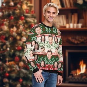 Custom Face Ugly Christmas Sweater, Personalized Photo Crewneck Sweatshirt for Man/Woman, Custom Sweatshirt with Face,Family Christmas Gift