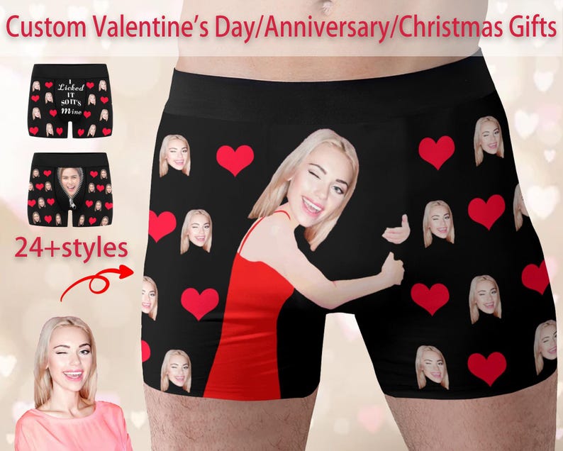 Personalized Photo Gift for Boyfriend/Husband,Custom Boxer Briefs,Face Underwear,Custom Men underwear,Anniversary/Birthday Gift for Him