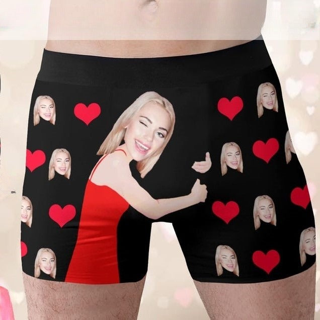 Personalized Photo Gift for Boyfriend/Husband,Custom Boxer Briefs,Face Underwear,Custom Men underwear,Anniversary/Birthday Gift for Him