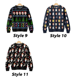 Custom Face Ugly Christmas Sweater, Personalized Photo Crewneck Sweatshirt for Man/Woman, Custom Sweatshirt with Face,Family Christmas Gift