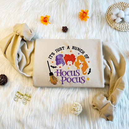 Embroidered Hocus Pocus Witch Sweatshirt, Halloween Witch Embroidered Sweatshirt, Oversized Crew Neck Sweatshirt or Hoodie il_794xN.6290200107_m29o.jpg