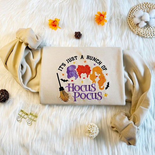 Embroidered Hocus Pocus Witch Sweatshirt, Halloween Witch Embroidered Sweatshirt, Oversized Crew Neck Sweatshirt or Hoodie il_794xN.6290200107_m29o.jpg