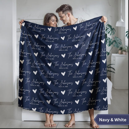 Engagement gifts, Personalized Couple Name Blanket, Wedding Shower Anniversary gift