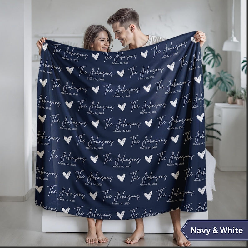 Engagement gifts, Personalized Couple Name Blanket, Wedding Shower Anniversary gift