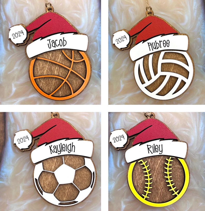 Personalized Sports Ornament| Baseball | Volleyball | Basketball | Coach Gift | Pickleball | Dodgeball | Golf | Soccer | Softball