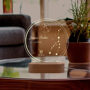 Personalized Zodiac Night Light: Custom Astrology Gift