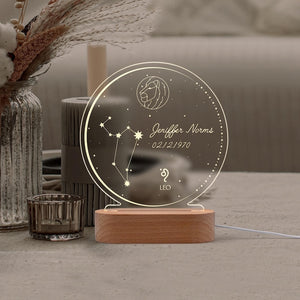 Personalized Zodiac Night Light: Custom Astrology Gift
