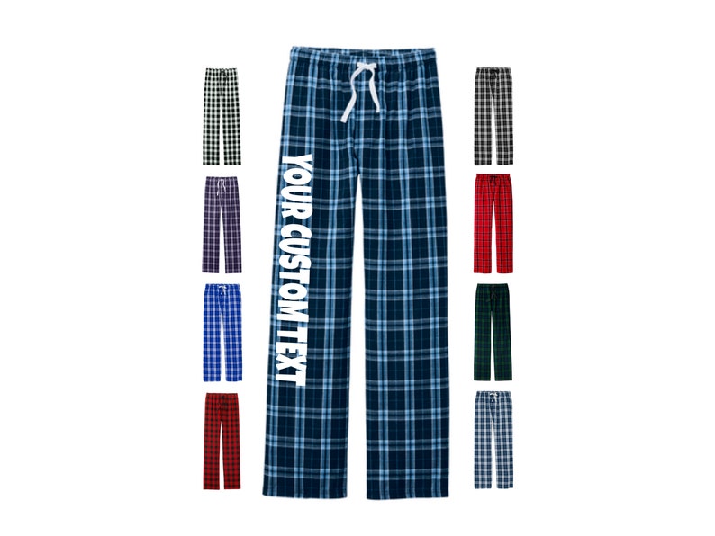Personalized Pajama Pants, Plaid Pants, Custom Lounge Pants, Custom Pajama Pants, Personalized PJ Pants