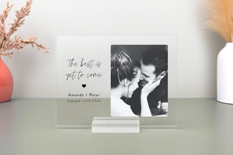 Engagement Gifts for Couple, Newly Engaged Gifts for Couple, Engagement Plaque, Personalized Custom Gift, Valentine's Day