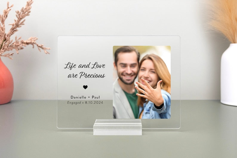 Engagement Gifts for Couple, Newly Engaged Gifts for Couple, Engagement Plaque, Personalized Custom Gift, Valentine's Day