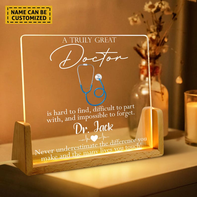 Personalized Custom Acrylic Plaque, Doctor Gift, Appreciation Gift, Graduation Gift, Farewell Gift, Best Doctor Ever, Thank You Gifts