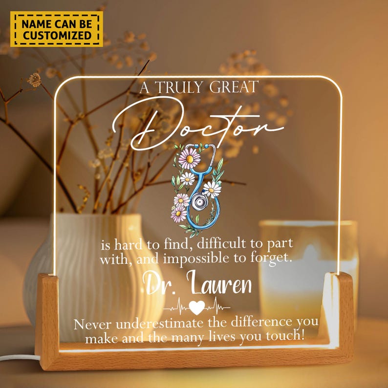 Personalized Custom Acrylic Plaque, Doctor Gift, Appreciation Gift, Graduation Gift, Farewell Gift, Best Doctor Ever, Thank You Gifts