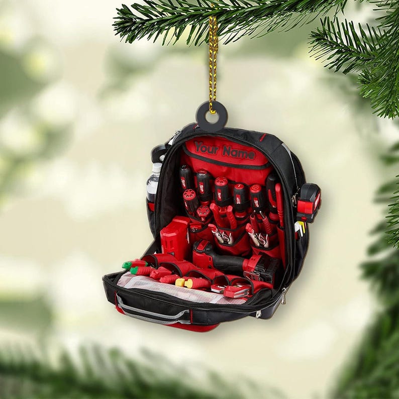 Personalized Electrician Tool Box Christmas Ornament, Tool Box Ornament, Electrician Lovers Ornament, Gift For Electrician Ornament 2024