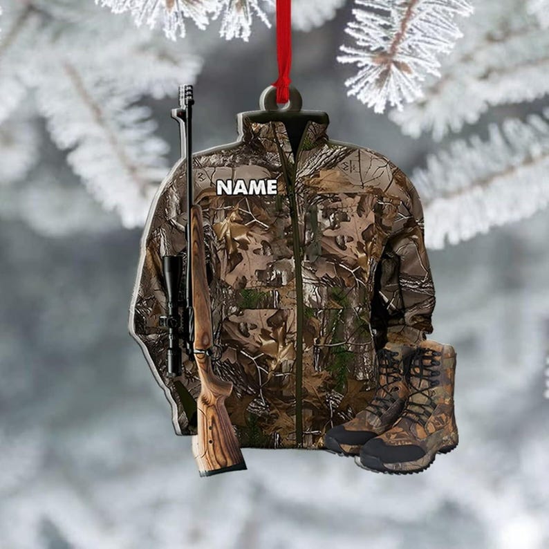 Personalized Hunting Ornament for Christmas,Gift for Deer Hunting Lovers,Hunter Christmas Ornament, Custom Hunting Ornament,Hunter Gift