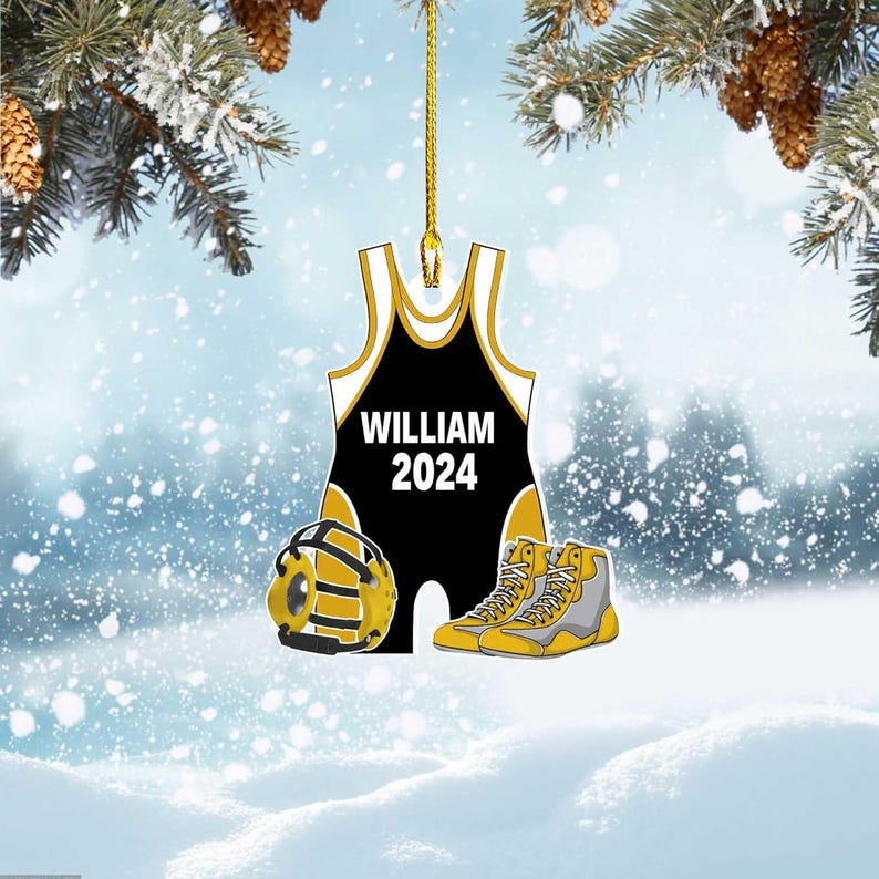 Custom Wrestling Ornament, Personalized Wrestling Ornament, 2024 Ornament, Sports Ornament, Singlet Ornament, Boys Wrestling Ornament