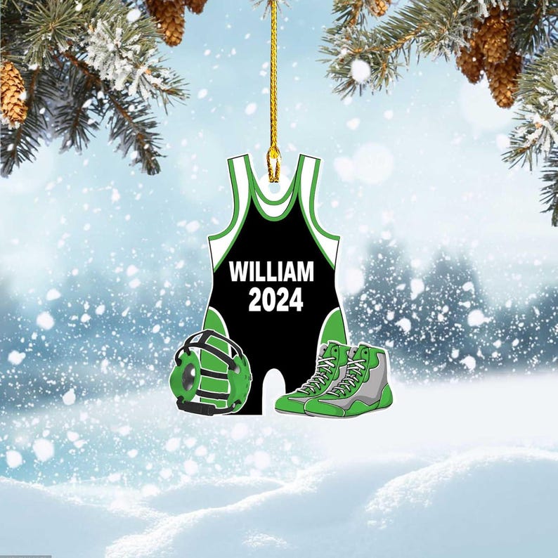 Custom Wrestling Ornament, Personalized Wrestling Ornament, 2024 Ornament, Sports Ornament, Singlet Ornament, Boys Wrestling Ornament