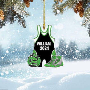 Custom Wrestling Ornament, Personalized Wrestling Ornament, 2024 Ornament, Sports Ornament, Singlet Ornament, Boys Wrestling Ornament