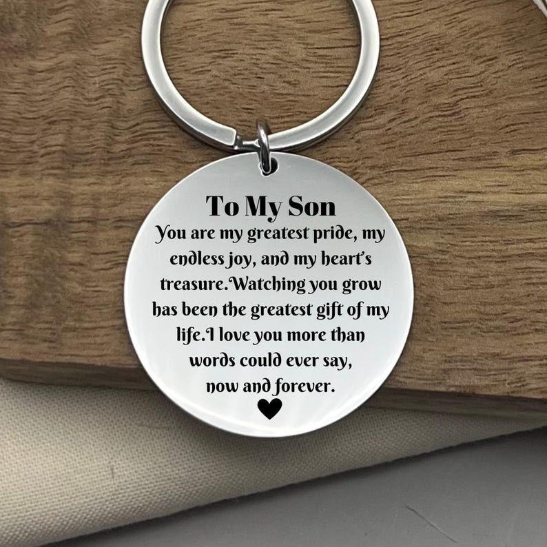 Custom To My Son Aluminium Keychain - Personalized Son Keyring - Birthday Gift To Son - Christmas Gift for Son