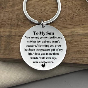 Custom To My Son Aluminium Keychain - Personalized Son Keyring - Birthday Gift To Son - Christmas Gift for Son