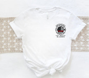 Custom Fire Department Logo Shirt, Fire Fighter Gift, Personalized Firefighter T-shirt, First Responder Tee, Fire Academy Grad Gift