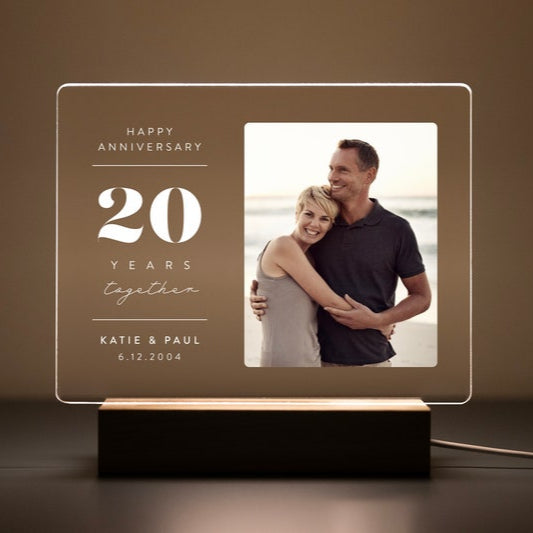 Personalized Anniversary LED Plaque, Anniversary Gifts for Couple, Gift for Him, Gifts for Her, Custom Anniversary Keepsake