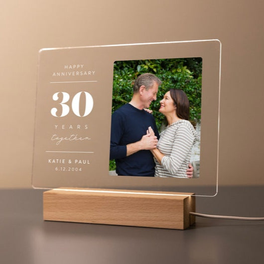Personalized Anniversary LED Plaque, Anniversary Gifts for Couple, Gift for Him, Gifts for Her, Custom Anniversary Keepsake