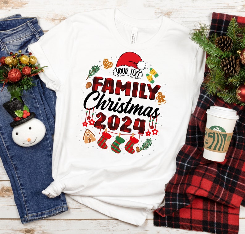 Custom Family Christmas 2024 Shirt, Funny Family Christmas Tshirt, 2024 Tee,Family Christmas Santa Tee,Custom Family Matching