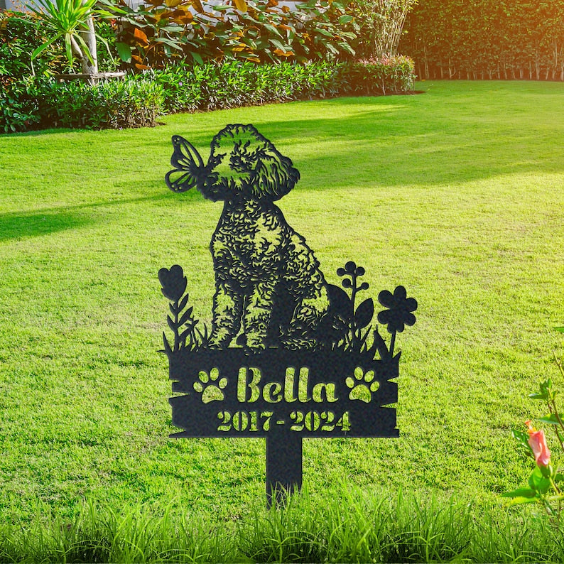 Personalized Dog Memorial Stake, Custom Dog Photo In Loving Memory, Dog Memorial Gift, Pet Loss Gift