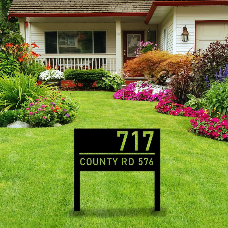 Personalized Modern House Address Number Sign, Custom House Number Garden Stake, New Homeowner Gift, Address Yard Stake, Address Number Gift