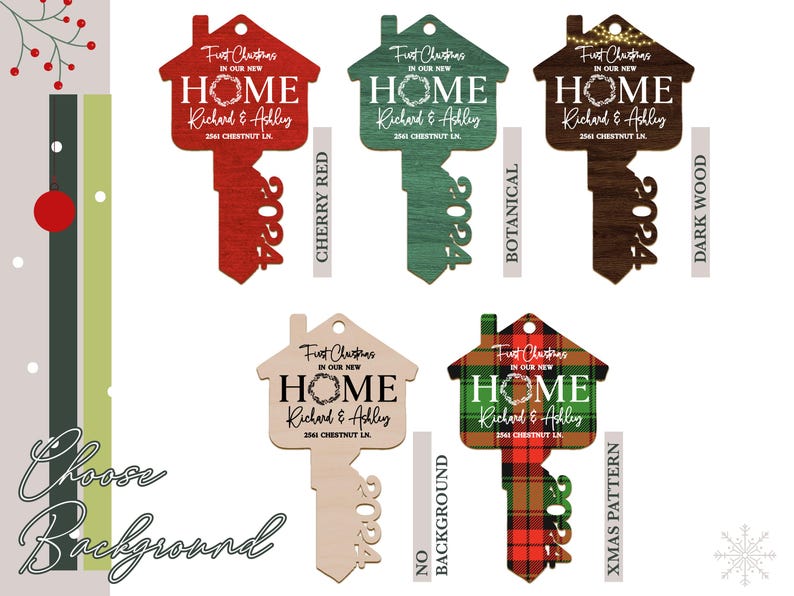 First Christmas New Home Christmas Ornament, New Home Ornament, Custom Christmas Ornament, Home Address Ornament, Christmas Key Ornament