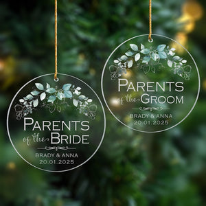 Personalized Wedding Ornament for Parents, Wedding Gift for Parents of the Bride and Groom,Parent Wedding Gift,Wedding Gift for Mom and Dad