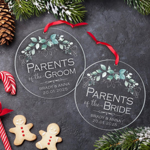 Personalized Wedding Ornament for Parents, Wedding Gift for Parents of the Bride and Groom,Parent Wedding Gift,Wedding Gift for Mom and Dad