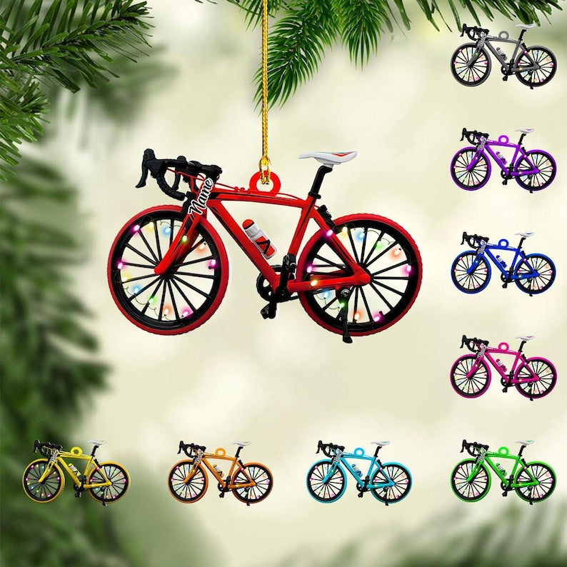 Personalized Bicycle Christmas Ornaments, Cycling Ornament, Bicycle Gift, Christmas Gifts For Bicycle Rider, Bike Xmas Ornament