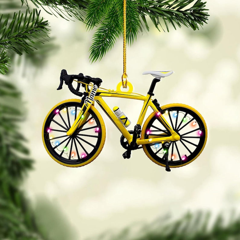Personalized Bicycle Christmas Ornaments, Cycling Ornament, Bicycle Gift, Christmas Gifts For Bicycle Rider, Bike Xmas Ornament