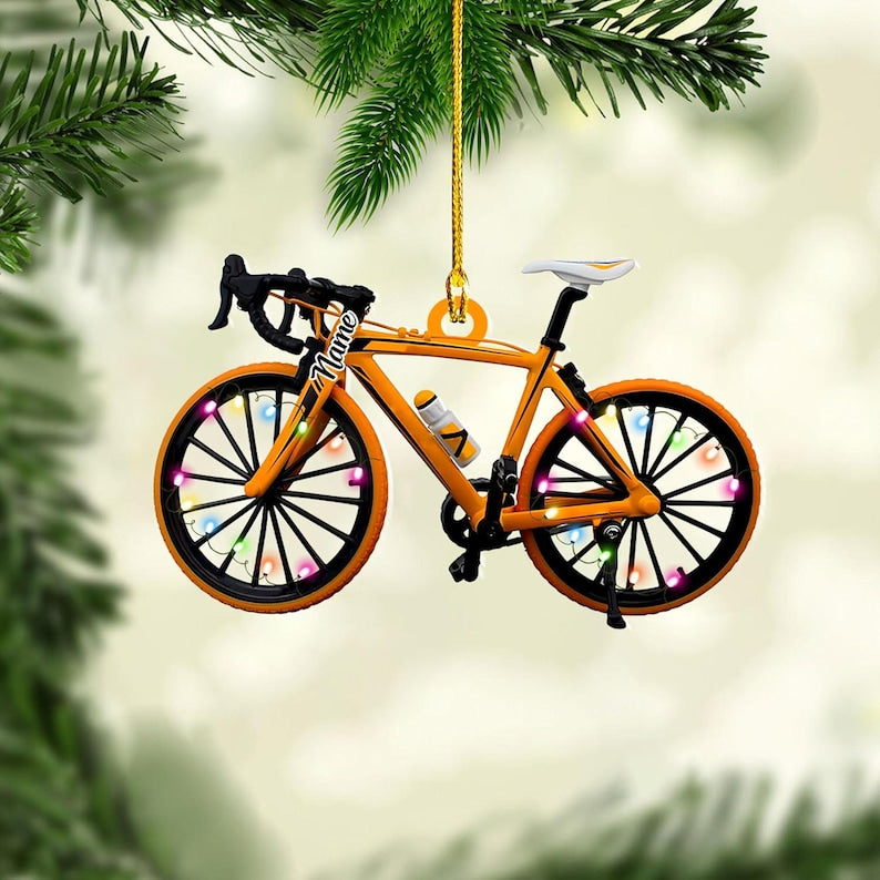 Personalized Bicycle Christmas Ornaments, Cycling Ornament, Bicycle Gift, Christmas Gifts For Bicycle Rider, Bike Xmas Ornament