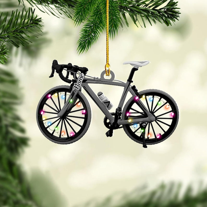 Personalized Bicycle Christmas Ornaments, Cycling Ornament, Bicycle Gift, Christmas Gifts For Bicycle Rider, Bike Xmas Ornament