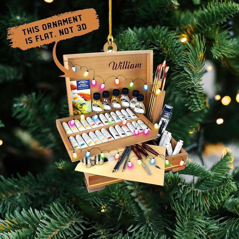 Custom Artist Ornament, Artist Gifts, Art Teacher Ornament, Artist Girl Ornament, Personalized Artist Ornament,Painters Gift,Gift For Artist