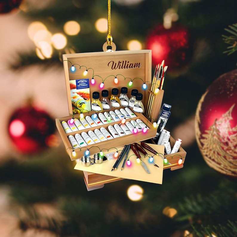 Custom Artist Ornament, Artist Gifts, Art Teacher Ornament, Artist Girl Ornament, Personalized Artist Ornament,Painters Gift,Gift For Artist