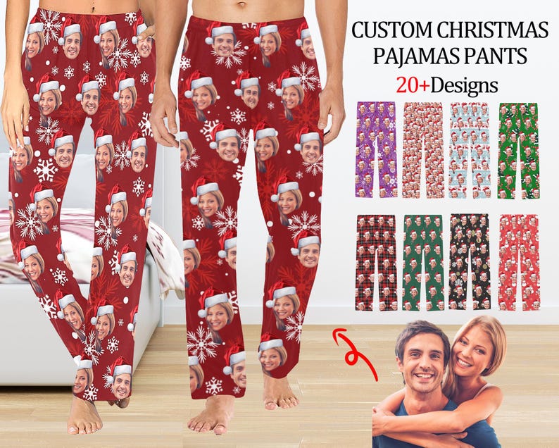 Custom Christmas Pajama Pants,Family Christmas Pajamas,Matching Holiday Pajamas,Photo Pajamas Gift for Family,Couple,Him,Her il_794xN.6297090977_rlpu.jpg