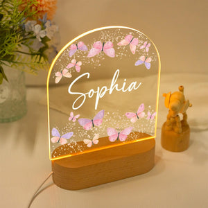 Custom Baby Night Light,Personalized Butterfly Nightlight With Name,Kids Bedroom Nursery Light,Newborn Gift,Nursery Decor,Baby Girl Light