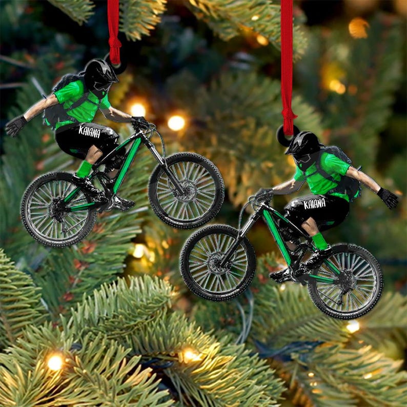 Personalized Mountain Biking Christmas Ornament 2023,Mountain Biking Keepsake, Biking Lovers Ornament, Gift For Biker, Xmas Decoration.