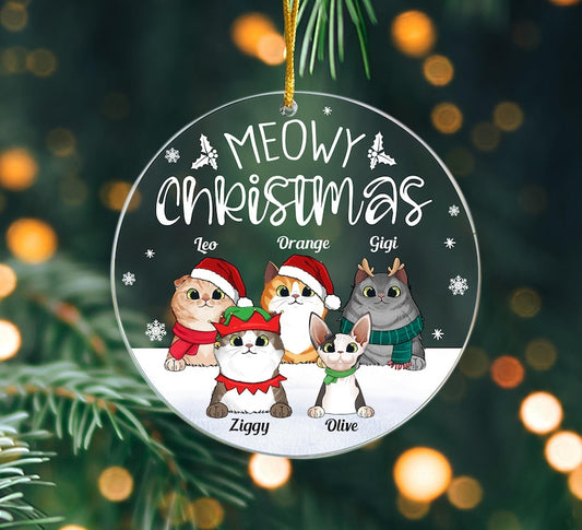 Personalized Cat Ornament, Cat Christmas Ornament, Meowy Christmas, Cat Breed Ornament, Cat Lover Gift, Cat Ornament 2024, Christmas Gifts